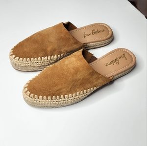 Sam Edelman Austin Espadrilles mules sz 7.5 M suede leather Camel Color